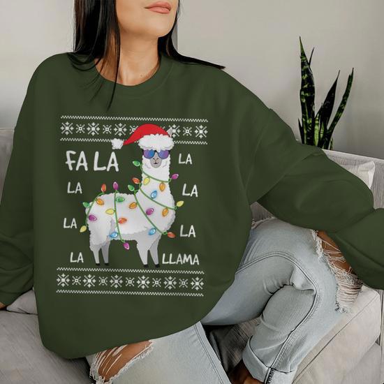 Llama christmas sweatshirt best sale