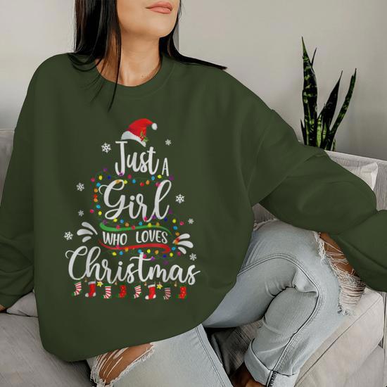 Merry Christmas Just A Girl Who Loves Christmas Tree Xmas Women