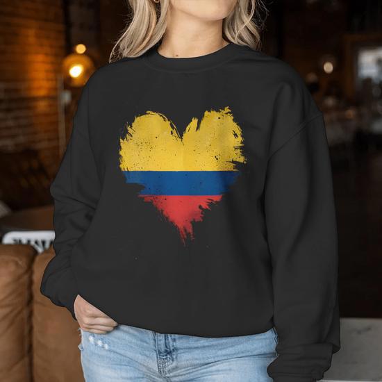 Sweatshirt Colombie "Colombian Girl" - Drapeau Colombien - Coupe Classique, 241g - Pour Femmes Fières De Leurs Origines - 4