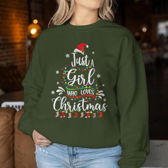 Merry Christmas Just A Girl Who Loves Christmas Tree Xmas Women