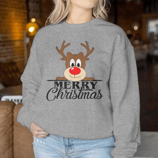 Pull De Noël Fille – Imprimé Renne Et Motifs Festifs – Polaire Douce, Col Rond – Pour Fêtes Et Hiver