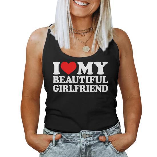 Débardeur Homme "I Love My Girlfriend" Avec Cœur Rouge - Idéal Cadeau Saint-Valentin, Anniversaire Couple - Coupe Classique, Manches Doublées - 8