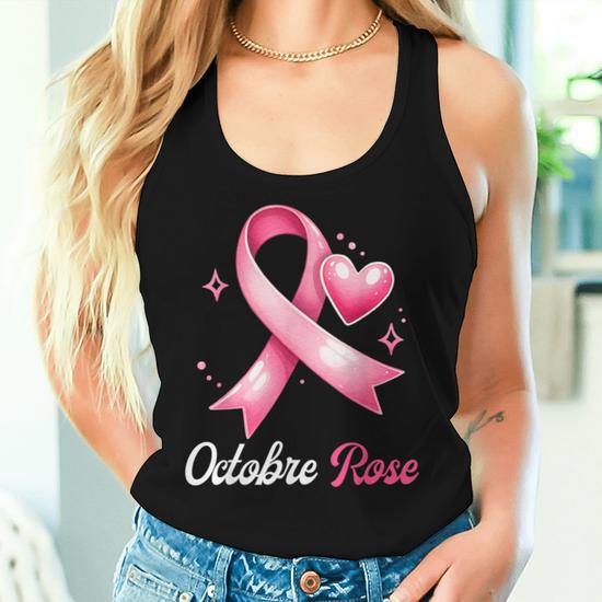 Débardeur Femme Octobre Rose – Ruban De Sensibilisation Au Cancer Du Sein, Cadeau Solidaire