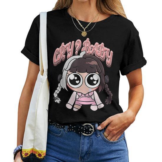 Graphic Cute Baby Cry Baby Girl Women T-shirt - Seseable