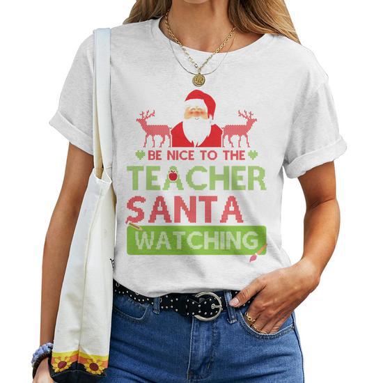 Christmas Teacher Shirt For Women – Festive Holiday Print Tee, Soft Blend Fabric – Gift For Educators - View #10