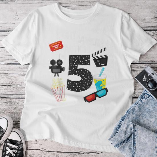 Movie Party 5Th Birthday Party 5 Year Old Birthday Boy Girl Women T-shirt -  Monsterry