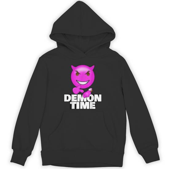 On Demon Time Meme Emote Trending Teen Slang Street Unisex Hoodie 