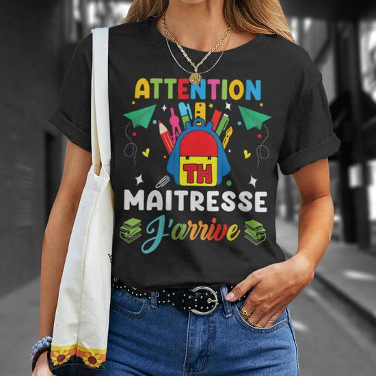 T-Shirt Enfant Personnalisé 'Attention, J'Arrive' - Cadeau Rentrée Maternelle Garçon Fille