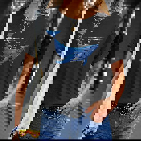 Femme Baleine Mignonne Animal De Mer Océan Nature Sauvage T-Shirt Avec