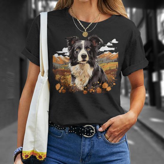 Border collie t shirt hotsell