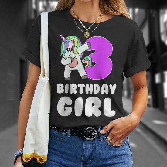 Girls Unicorn 3Rd Birthday T Shirt Monsterry