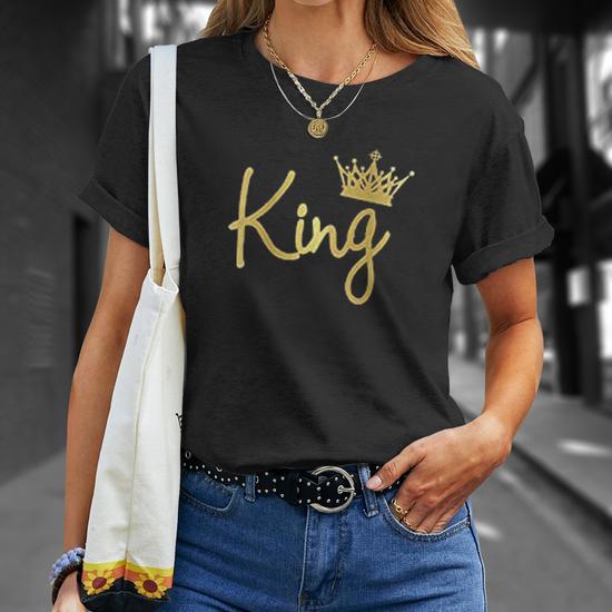 Down King Queen T-Shirt Partnerlook Couple Sets Sweet for