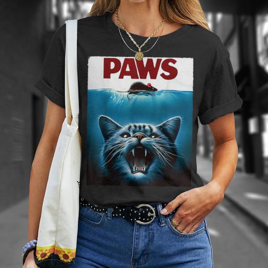 Paws Cat And Mouse Parody Cat T-Shirt - Thegiftio
