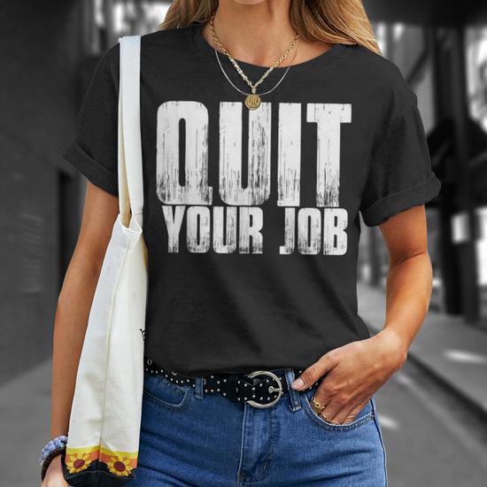 Quit Your Job Travel Freedom Meme Quote T-Shirt - Monsterry