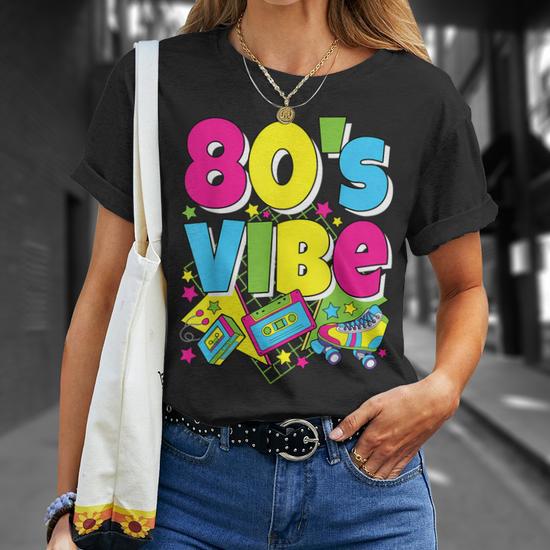 T-Shirt Rétro Années 80 - 100% Coton - Style Vintage Fête - Coupe Classique