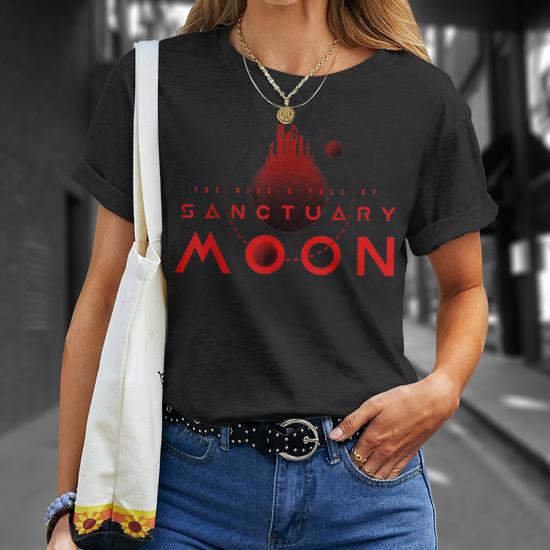 Vintage Sanctuary Red Moon Murderbot Space Science Fiction T-Shirt