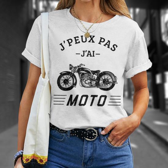 T-Shirt 'J'peux Pas J'ai Moto' – Cadeau Humoristique Motard