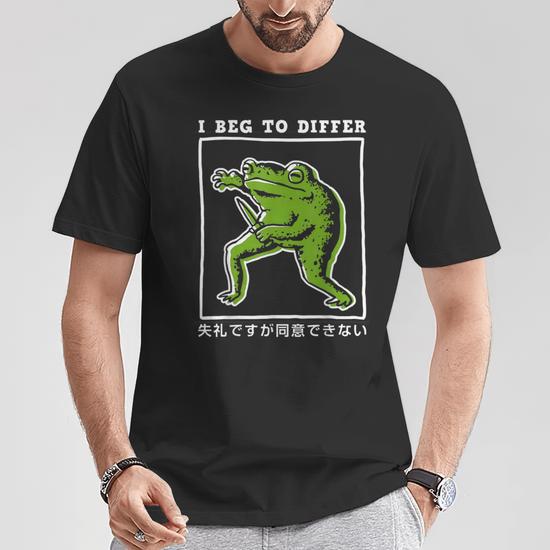 I Beg To Differ Frog Japanese T-shirt - Monsterry