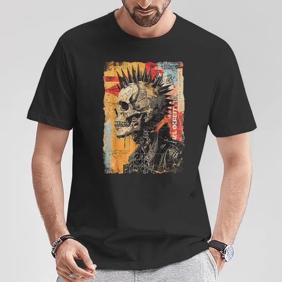 T-shirt Homme No Fear, Noir, Motif Crâne Graffiti, Taille L, Coton