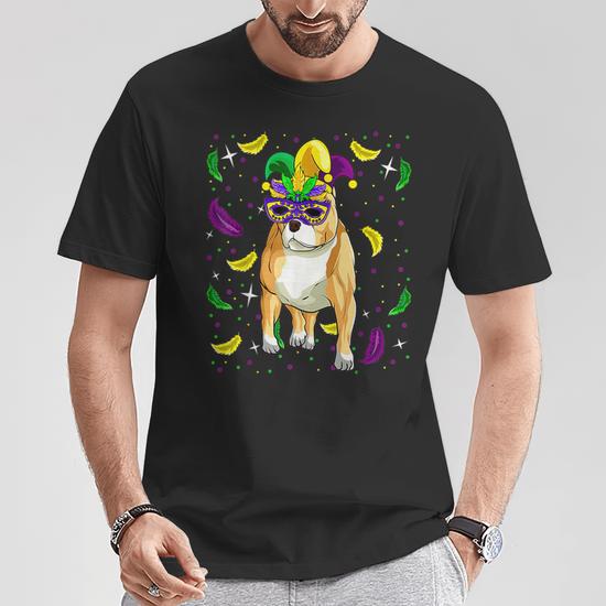 Mardi Gras 2021 Pitbull Dog With Parades Mask T Shirt Monsterry