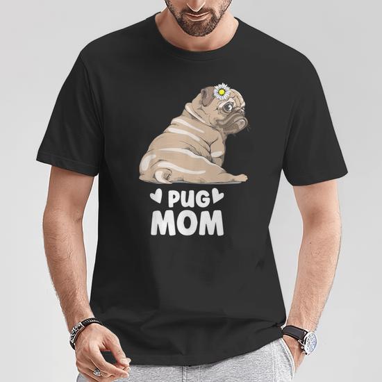 Mama Pug Flor Mama Perro Pug Camiseta unisex Regaloses