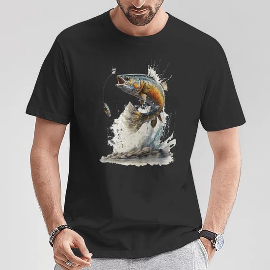 Fisherman - Camiseta De Pesca Con Diseño De Pescador De Carpa Divertida Surrealista, Negro, S
