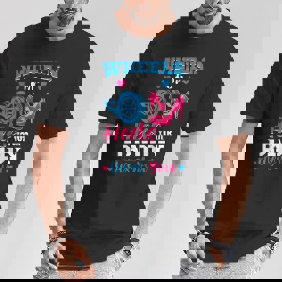 Gender Reveal Party Wheels Or Heels T-Shirt Gift Gender Reveal Party Wheels Or Heels T-Shirt Gift