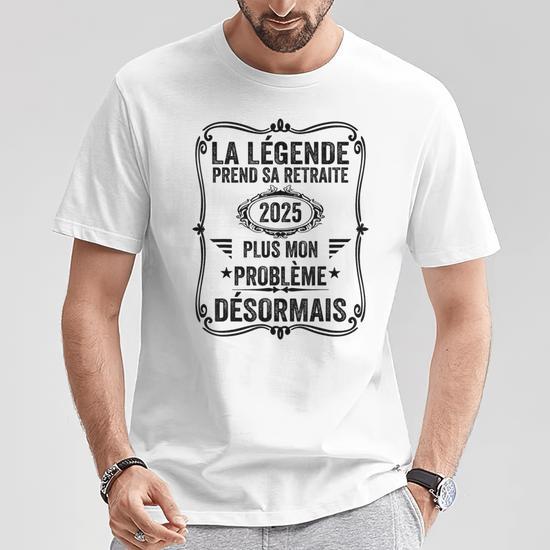 "La Légende Prend Sa Retraite 2025" Humor T-Shirt - Black Graphic Tee By VnSupertramp (Made In USA) - View #10
