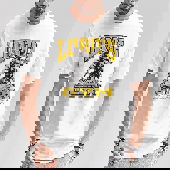 Lords Gym Bench Press The Sin Of The World Jesus Gym Wear T-Shirt