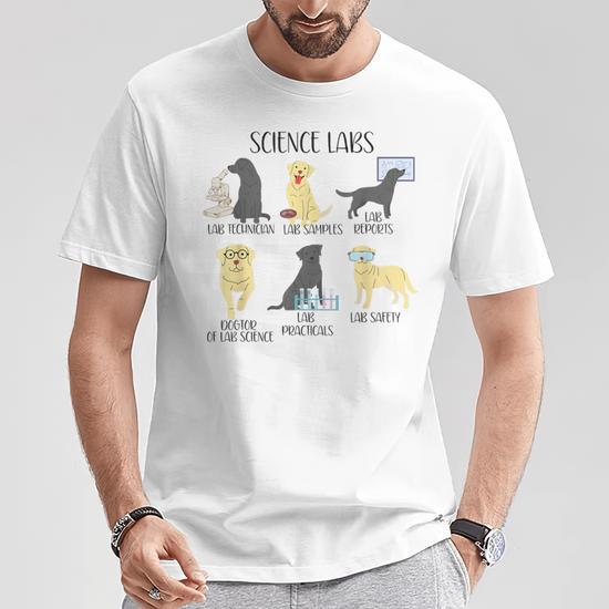 Science Labs Dogs Labrador Retriever Science Teacher T Shirt Monsterry