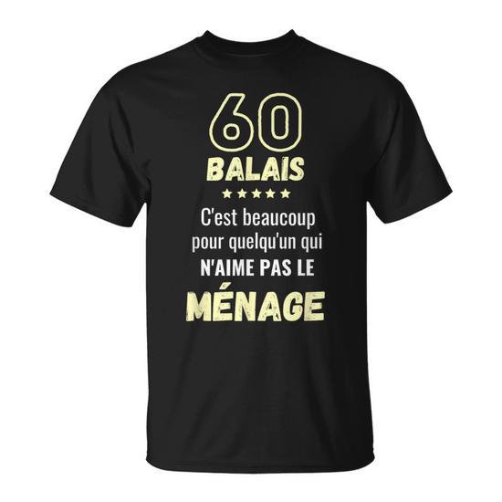 T-Shirt 60ème Anniversaire - Humour "60 Ans 1965" - Cadeau Drôle Pour Homme Ou Femme - 6