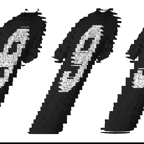 Big Distressed Number 9 Nine Alphabet Digits T-Shirt - Monsterry