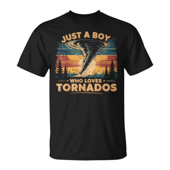 Just A Boy Who Loves Tornados Meteorology Storm Chaser T-Shirt | Seseable CA