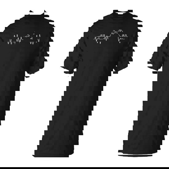 Maglietta Motociclista Battito Cardiaco - Design Moto Da Corsa, Cotone, Unisex, Regalo Per Biker