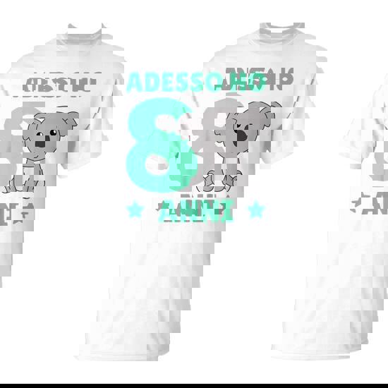 Maglietta Compleanno 8 Anni Con Stampa Calcio Italia - Regalo Per Bambini Appassionati Di Calcio - Foto 7