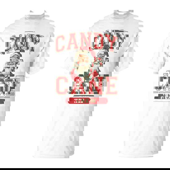 Santa Claus Candy Cane Throne Christmas Boys Girls Kids T-Shirt
