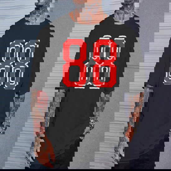 Jersey 88 White Red Sports Team Jersey Number 88 T-Shirt