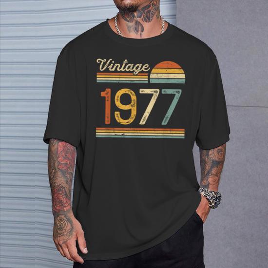 Fashwork T-Shirt Uomo Compleanno 1977 - 48 Anni Di Splendore - Maglietta Divertente 100% Cotone