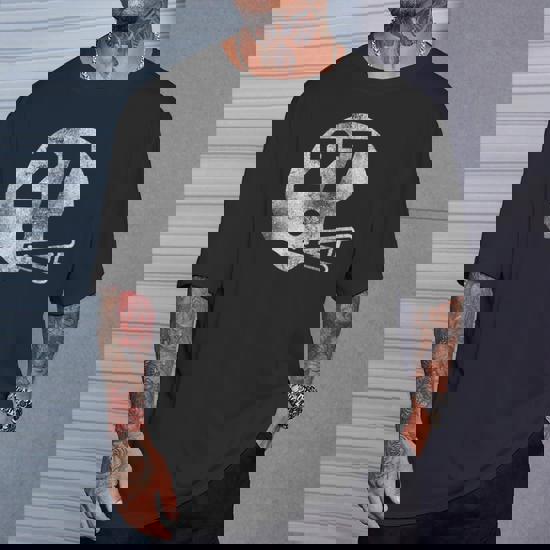 シャツ 70s football tshirt Black vintage Cleveland Football Shirt - Graphic Tees - Skeleton Shirt