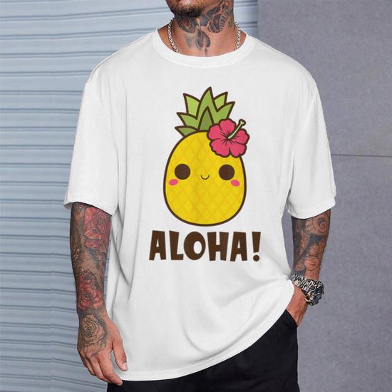 Aloha Beaches Kawaii Cute Pineapple Hawaii Hawaiian Vacation T Shirt Monsterry CA