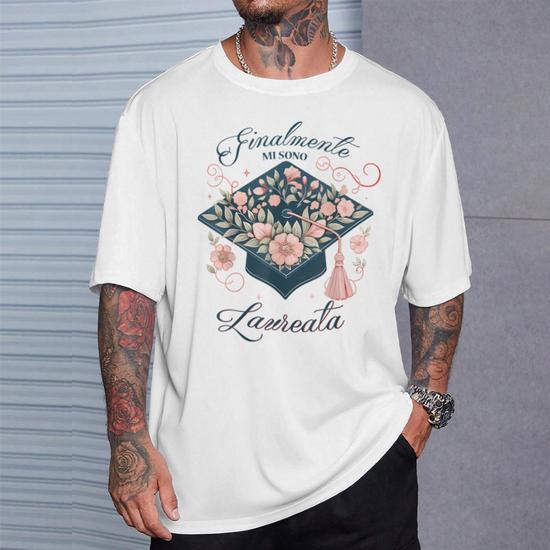 Maglietta Laurea Donna Fashwork "Finalmente Mi Ho Laureata" In Cotone 100%, Divertente T-shirt Regalo Per Neolaureata, Vestibilità Regolare, Spedizione Rapida