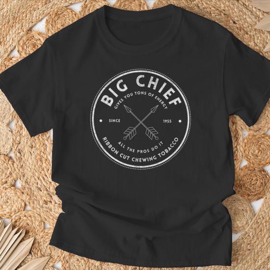 Big Chief Ribbon Cut Chewing Tobacco Vintage Logo T Shirt