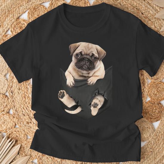 Dog Lovers Pug In Pocket Dog Pug T Shirt Thegiftio UK