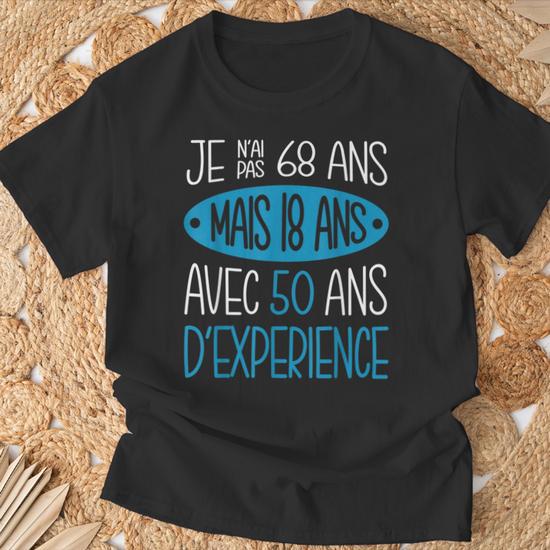 T-Shirt Anniversaire Drôle "68 Ans" - Cadeau Original Pour Homme - Coupe Classique, Léger