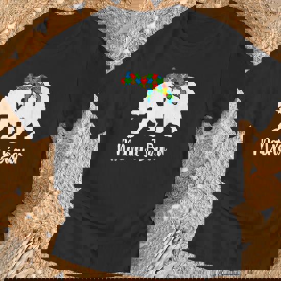 Mommy Bear Autism Awareness T Shirt Love Support Family