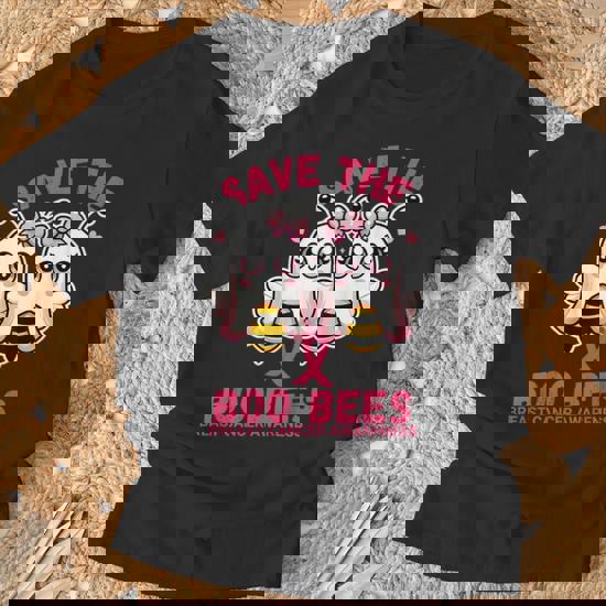Save The Boo Bees Breast Awareness Pink Ribbon Halloween T-Shirt Save The Boo Bees Breast Awareness Pink Ribbon Halloween T-Shirt