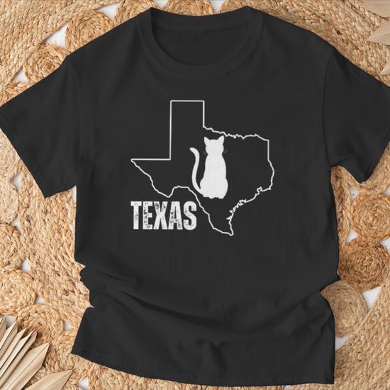 Monsterry Texas Cat Mom Chest Heart Grandma Sister Family T Shirt