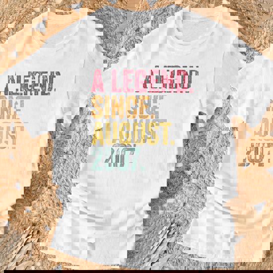 Legend Since August 2007 T-Shirt- 12 Years Old Shirt Gift Legend Since August 2007 T-Shirt- 12 Years Old Shirt Gift