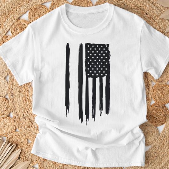 Tundra American Flag T-Shirt - USA Flag Graphic Tee, Heavyweight Cotton Unisex Shirt
