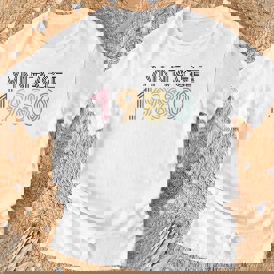 Vintage 1980 Retro Color Clasico Original Cumpleanos Sin Mangas Camiseta unisex Regaloses
